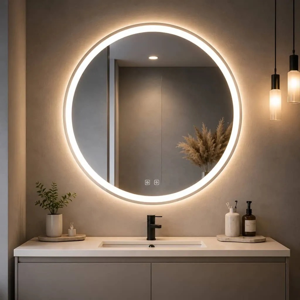 Copia - Espejo Redondo Con Luz Led Modelo Led01 60 Cm