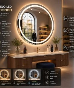 Copia - Espejo Redondo Con Luz Led Modelo Led01 60 Cm