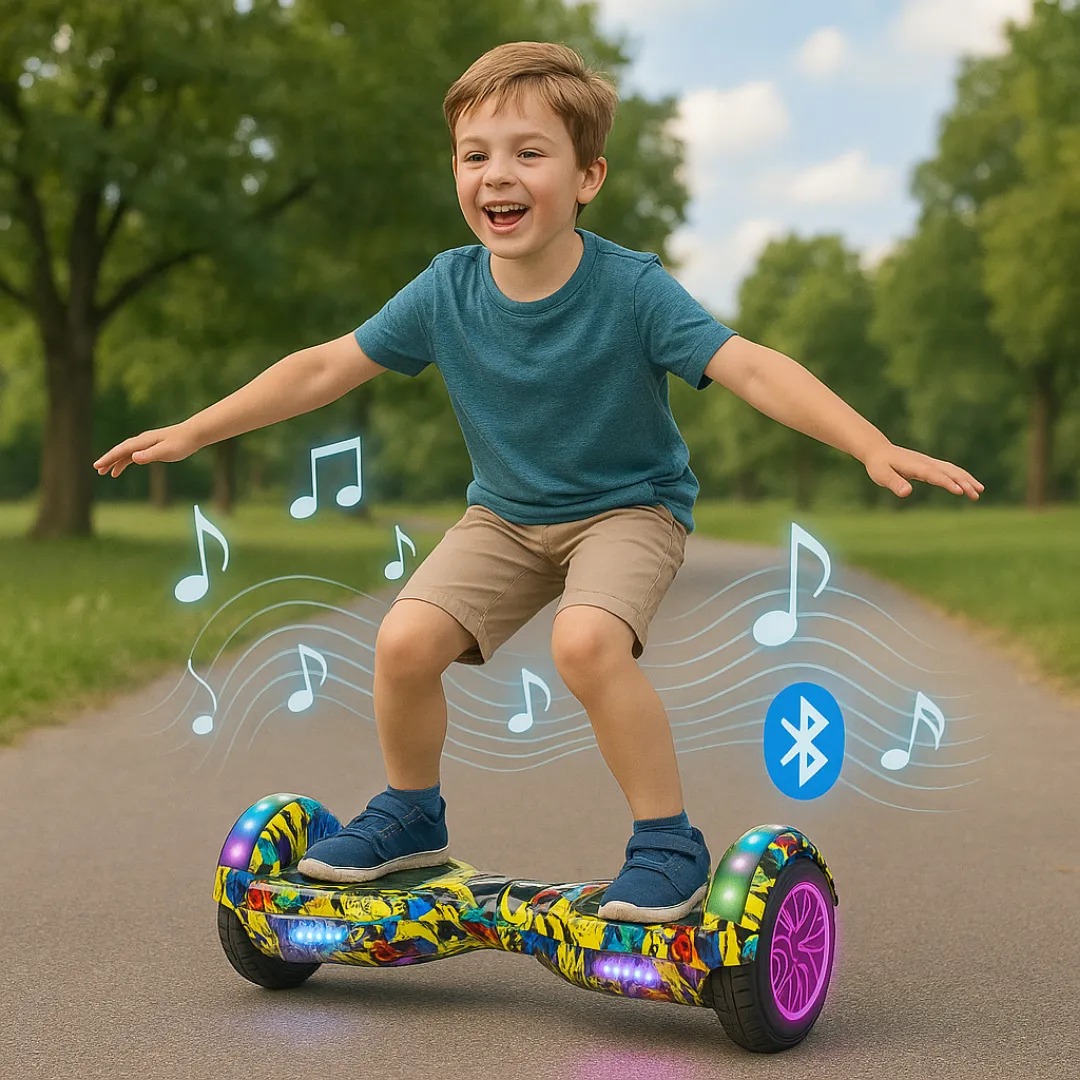Copia - Patineta Eléctrica Hoverboard Bluetooth c/Rodilleras - Blanco Copia - Patineta Eléctrica Hoverboard Bluetooth c/Rodilleras - Blanco