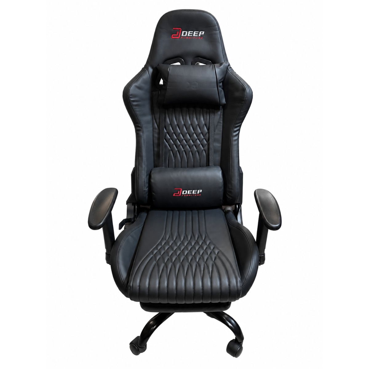 Copia - Silla Gamer Deep ergonomica con apoya pies cuero reforzado ROJA Copia - Silla Gamer Deep ergonomica con apoya pies cuero reforzado ROJA