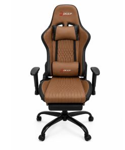 Copia - Silla Gamer Deep ergonomica con apoya pies cuero reforzado ROJA