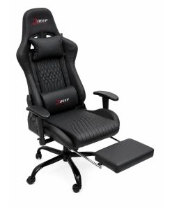 Copia - Silla Gamer Deep ergonomica con apoya pies cuero reforzado ROJA