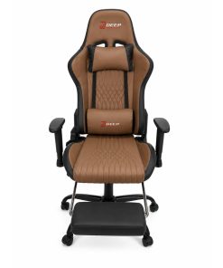 Copia - Silla Gamer Deep ergonomica con apoya pies cuero reforzado ROJA