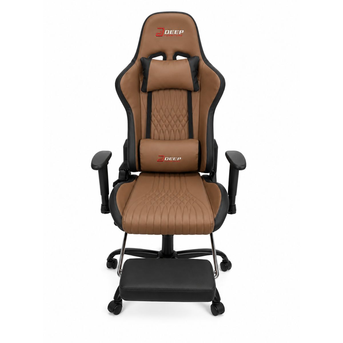 Copia - Silla Gamer Deep ergonomica con apoya pies cuero reforzado ROJA Copia - Silla Gamer Deep ergonomica con apoya pies cuero reforzado ROJA