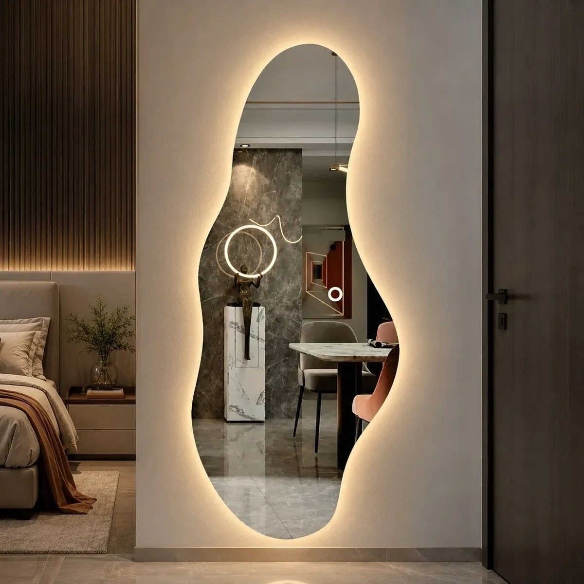 Espejo Irregular Sin Marco Cuerpo Entero Led 160x50cm Espejo Irregular Sin Marco Cuerpo Entero Led 160x50cm