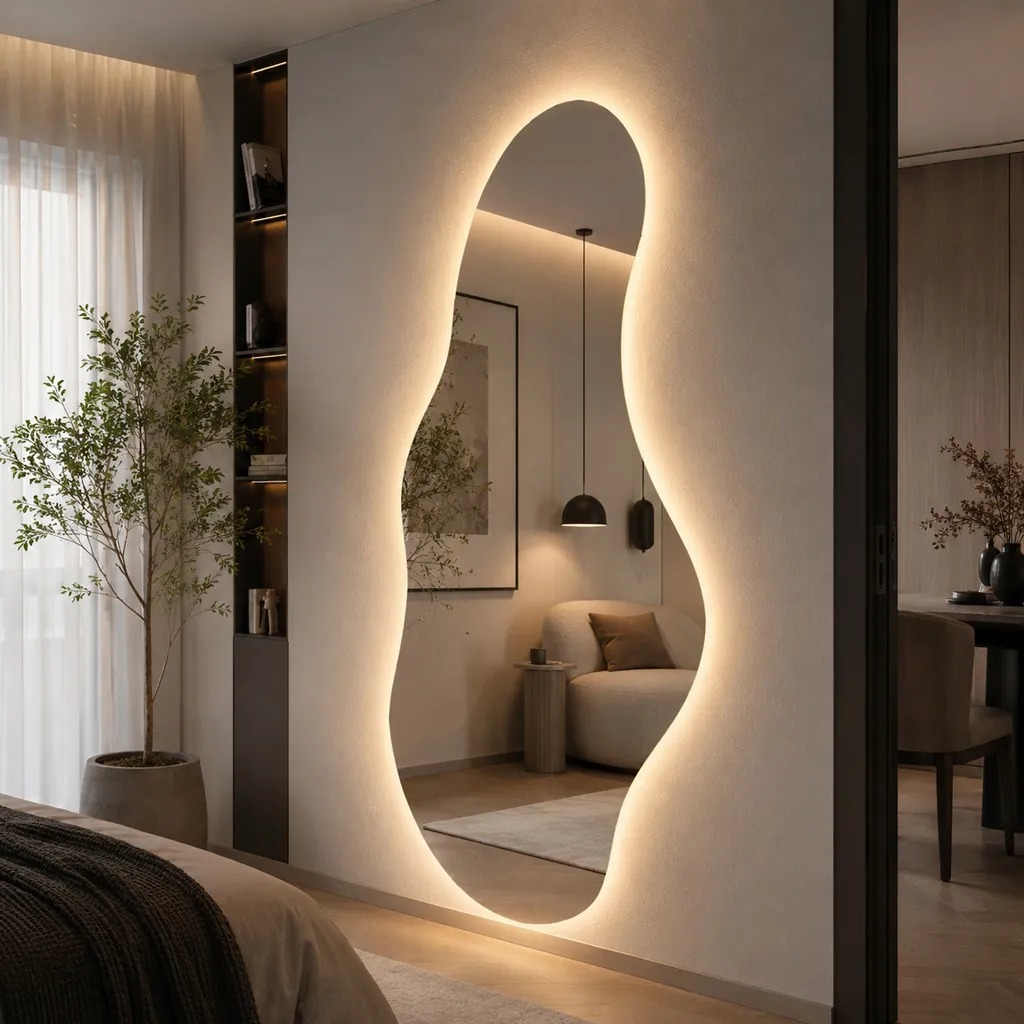 Espejo Irregular Sin Marco Cuerpo Entero Led 160x50cm Espejo Irregular Sin Marco Cuerpo Entero Led 160x50cm