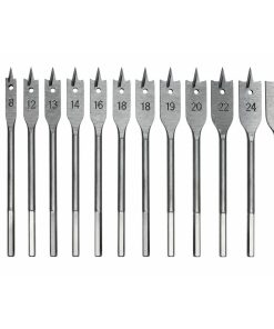 Set 12 Mechas Planas Para Madera, 6-28mm Industrial - Masaki