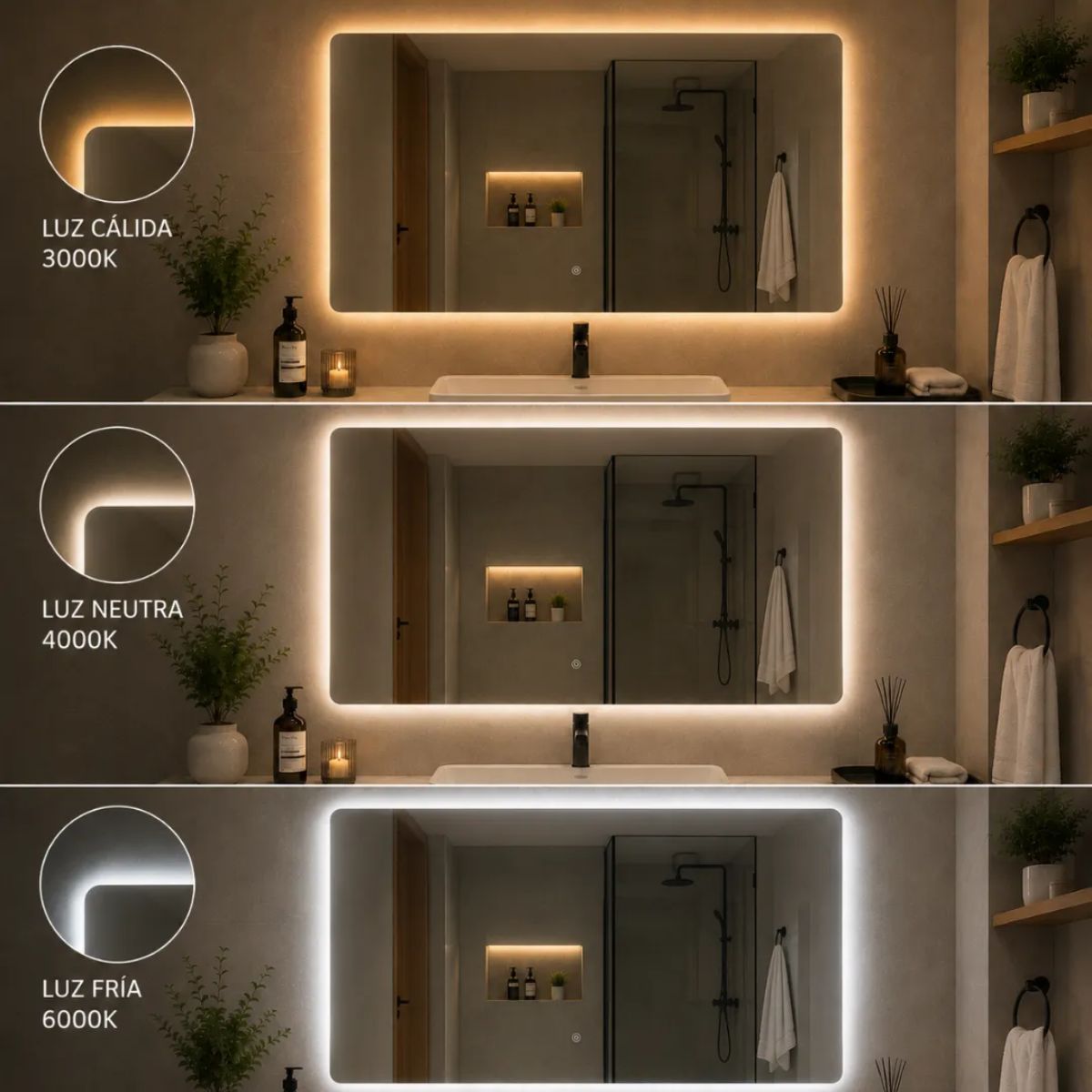 Copia - Espejo De Baño Led 60 X 80cm Led12 Desempañador