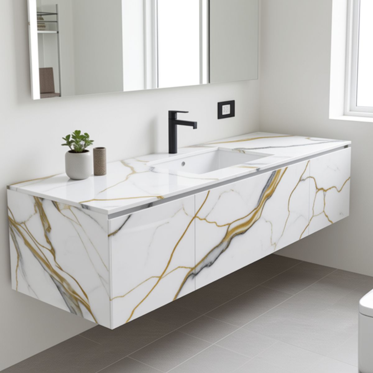 Copia - Placa Adhesiva Simil Marmol Blanco Rollo de 1.20 x 3 Metros BS-101