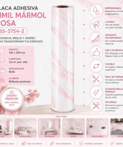 Copia - Placa Adhesiva Simil Marmol Blanco Rollo de 1.20 x 3 Metros BS-101