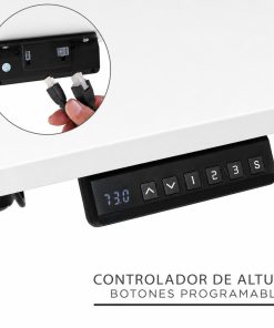 Escritorio Eléctrico Regulable Botones Programables 100cm Bl