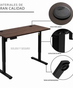 Escritorio Eléctrico Regulable Botones Programables 120cm Marrón