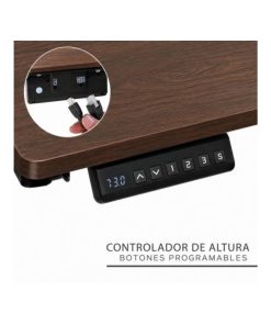 Escritorio Eléctrico Regulable Botones Programables 120cm Marrón
