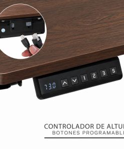 Escritorio Eléctrico Regulable Botones Programables Marron