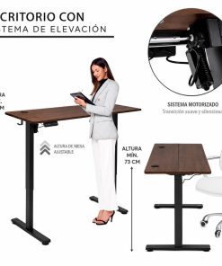 Escritorio Eléctrico Regulable Botones Programables Marron