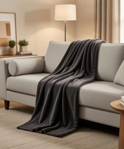Manta Polar frazada Corderito GRIS 200x230cm Suave Y Cálida