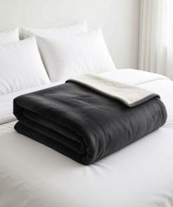 Manta Polar frazada Corderito GRIS 200x230cm Suave Y Cálida