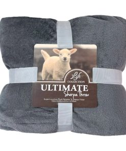 Manta Polar frazada Corderito GRIS 200x230cm Suave Y Cálida
