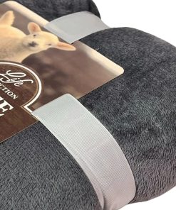Manta Polar frazada Corderito GRIS 200x230cm Suave Y Cálida
