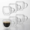 Setx6 Tazas Doble Pared De Vidrio Taza 250ml Bazar Y Cocina