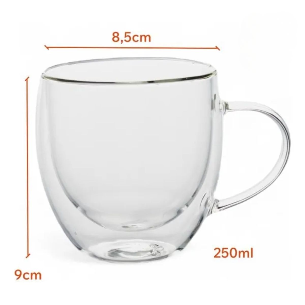 Setx6 Tazas Doble Pared De Vidrio Taza 250ml Bazar Y Cocina Setx6 Tazas Doble Pared De Vidrio Taza 250ml Bazar Y Cocina