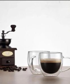 Setx6 Tazas Doble Pared De Vidrio Taza 250ml Bazar Y Cocina