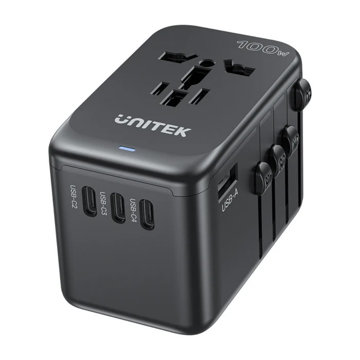 Cargador Adaptador Universal Unitek GaN 100W para Viaje Cargador Adaptador Universal Unitek GaN 100W para Viaje