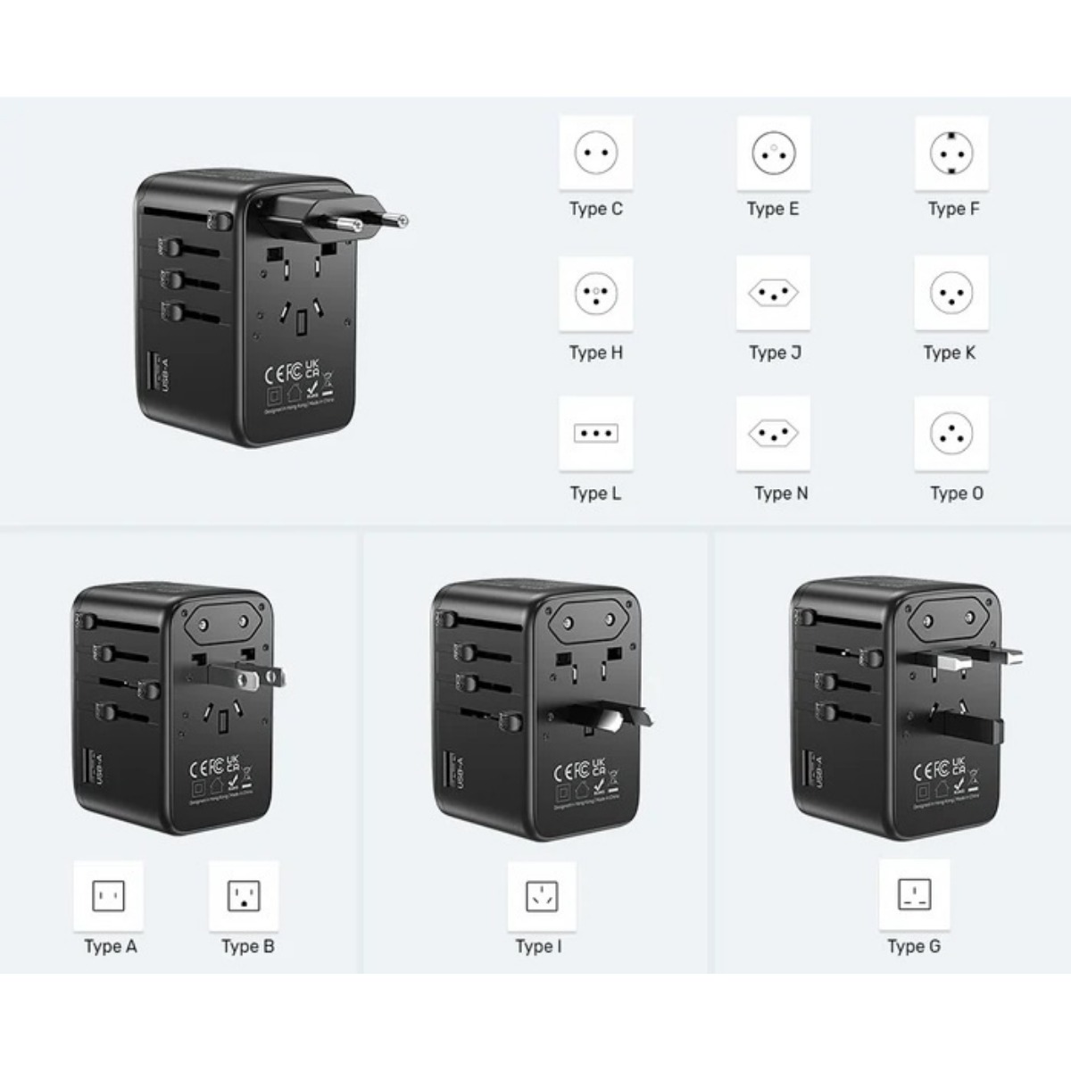 Cargador Adaptador Universal Unitek GaN 100W para Viaje Cargador Adaptador Universal Unitek GaN 100W para Viaje