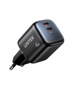 Cargador Unitek Zeno 45W Dual USB-C GaN de Pared