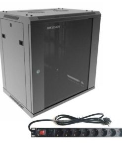 Combo Rack Hikvision 12U de Pared y PDU 8 Tomas Schuko