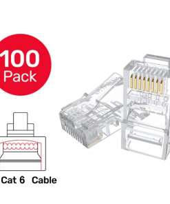 Conector RJ45 Unitek x100 unidades Cat 6 pass-through