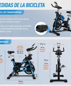 Copia - Bicicleta Spinning Profesional Ergométrica Disco 13Kg Premium