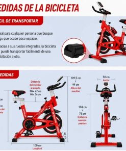 Copia - Bicicleta Spinning Profesional Ergométrica Disco 13Kg Premium Negra