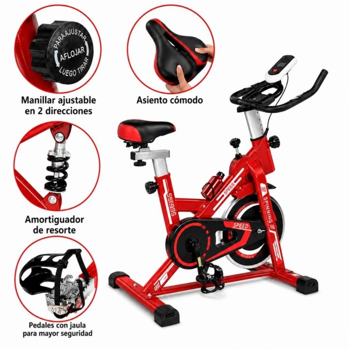 Copia - Bicicleta Spinning Profesional Ergométrica Disco 13Kg Premium Negra Copia - Bicicleta Spinning Profesional Ergométrica Disco 13Kg Premium Negra