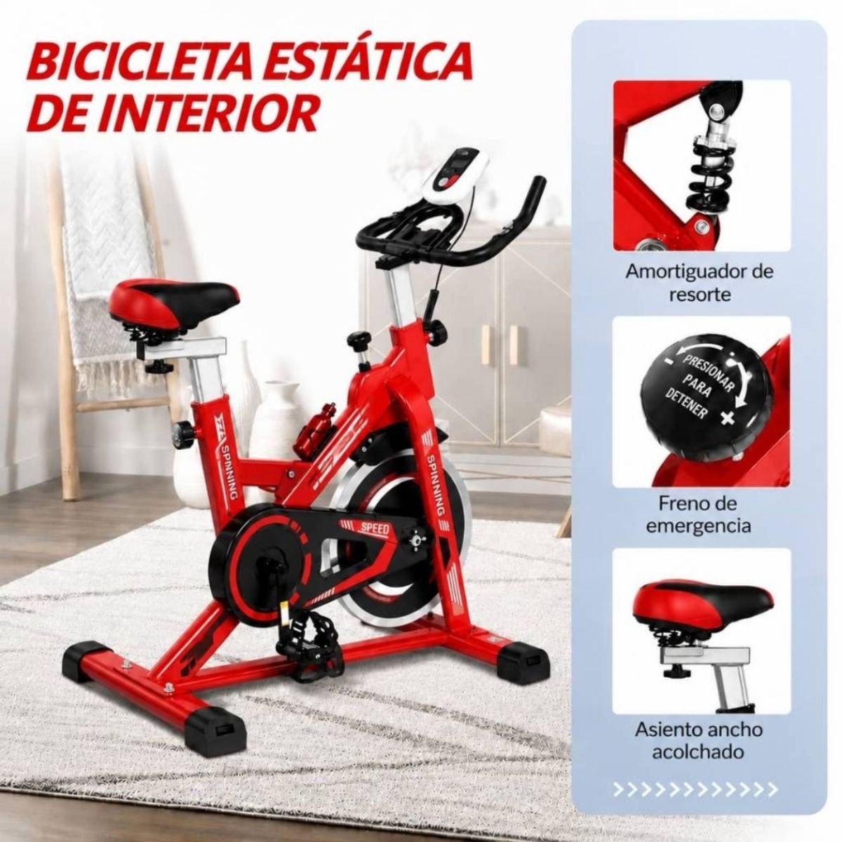 Copia - Bicicleta Spinning Profesional Ergométrica Disco 13Kg Premium Negra Copia - Bicicleta Spinning Profesional Ergométrica Disco 13Kg Premium Negra