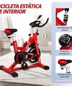 Copia - Bicicleta Spinning Profesional Ergométrica Disco 13Kg Premium Roja