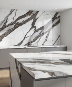Copia - Placa Adhesiva Simil Marmol Blanco/Hojas Rollo de 1.20 x 3 Metros BS-37139-2