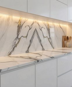 Copia - Placa Adhesiva Simil Marmol Blanco/Hojas Rollo de 1.20 x 3 Metros BS-37139-2