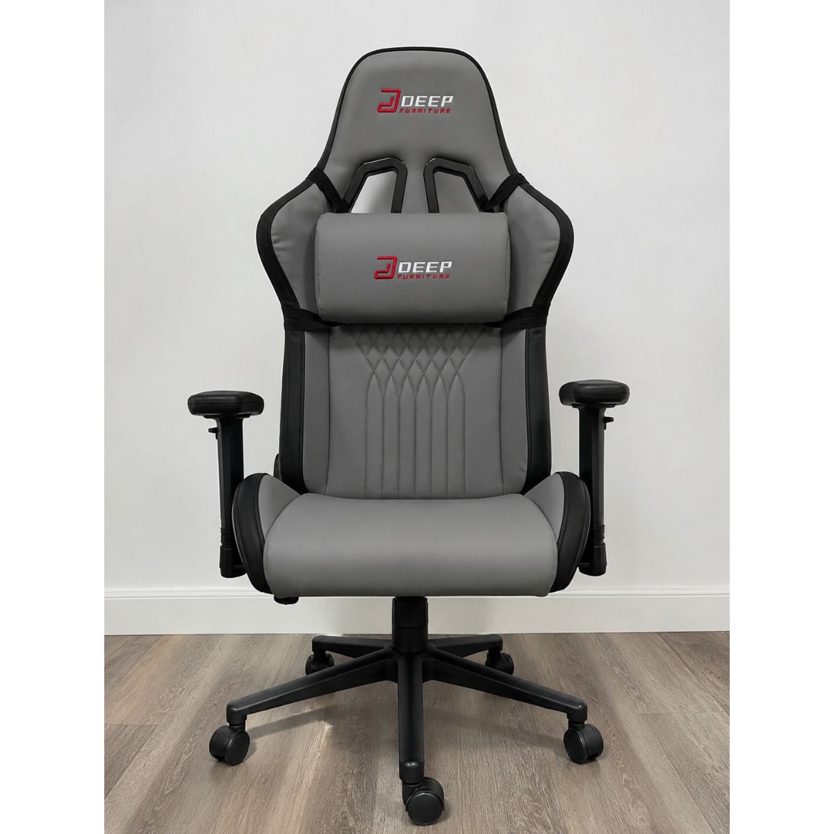 Copia - Silla Gamer Deep ergonomica con apoya pies cuero sintetico NEGRA Copia - Silla Gamer Deep ergonomica con apoya pies cuero sintetico NEGRA