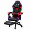 Copia - Silla Gamer HTI Ergonómica Luces RGB Apoyapíes y Parlantes Negra