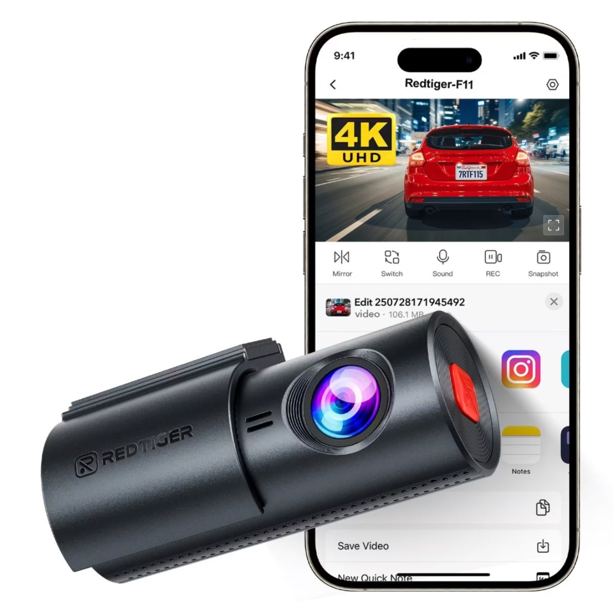 Dashcam Redtiger F11 4K UHD Frontal con WiFi y Monitoreo Dashcam Redtiger F11 4K UHD Frontal con WiFi y Monitoreo