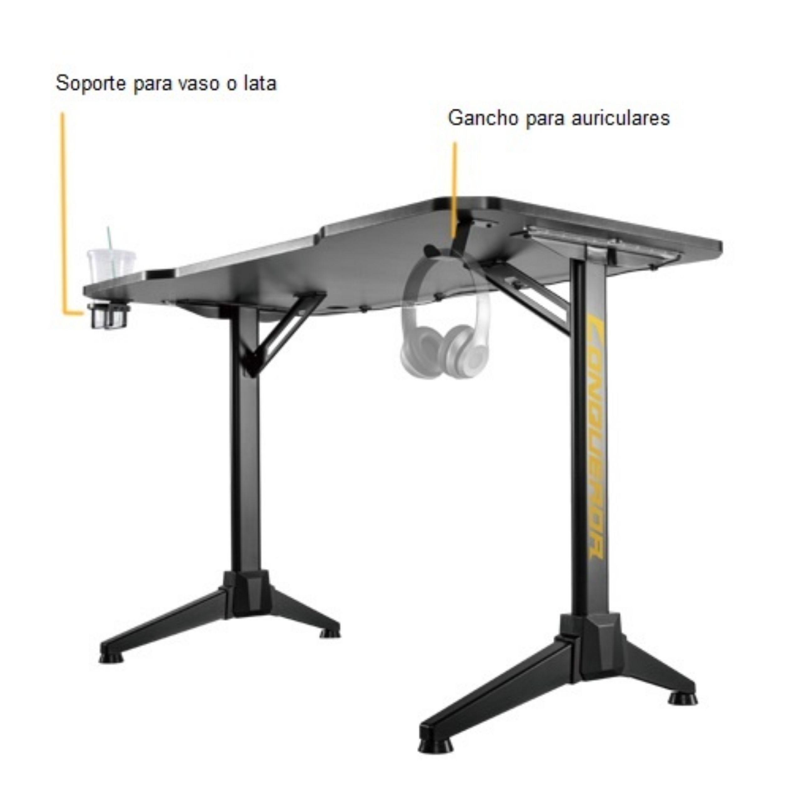 Escritorio Gamer Brateck RGB 120cm Escritorio Gamer Brateck RGB 120cm