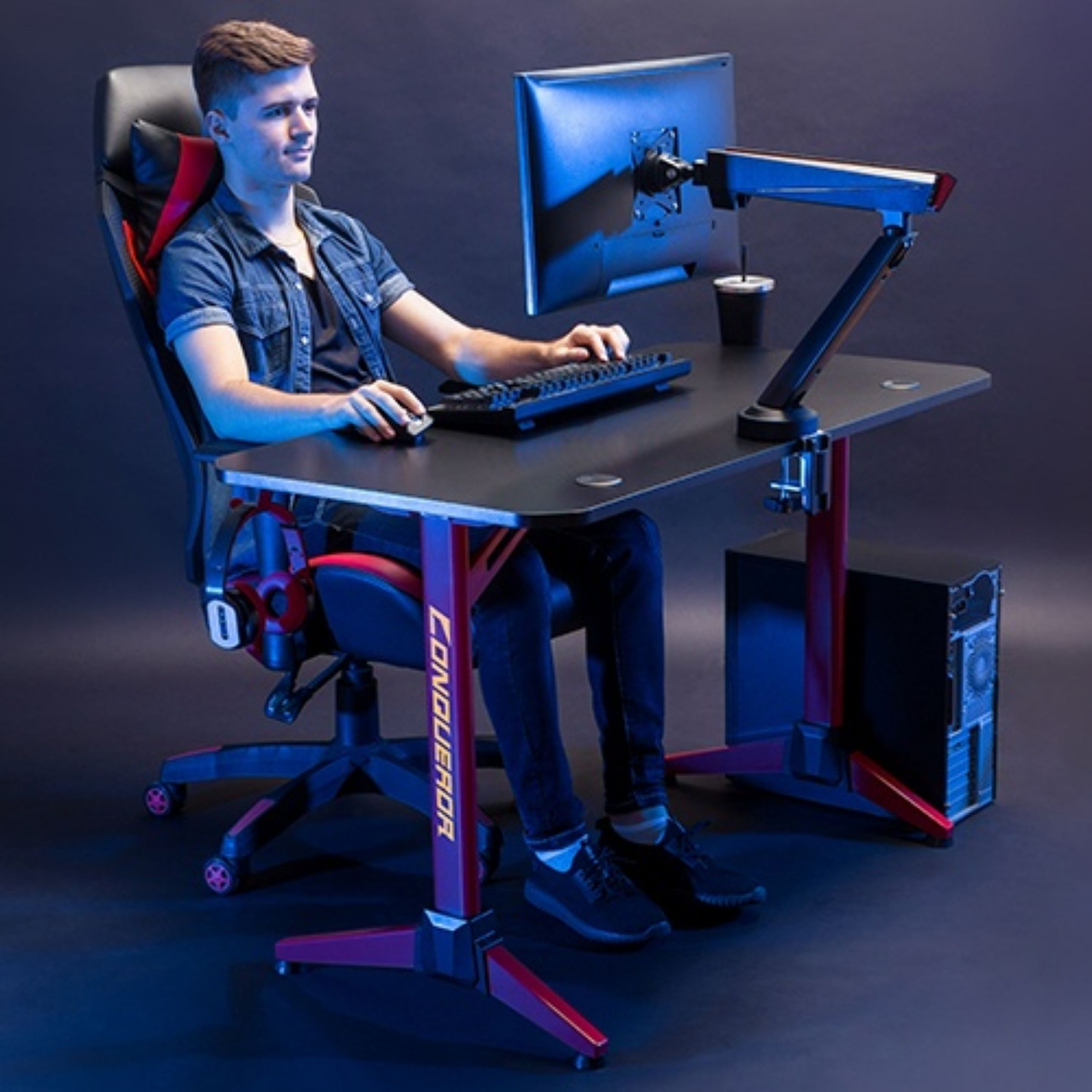 Escritorio Gamer Brateck RGB 120cm Escritorio Gamer Brateck RGB 120cm