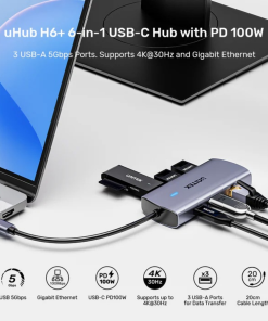 HUB USB-C Unitek 6 en 1 PD 100W