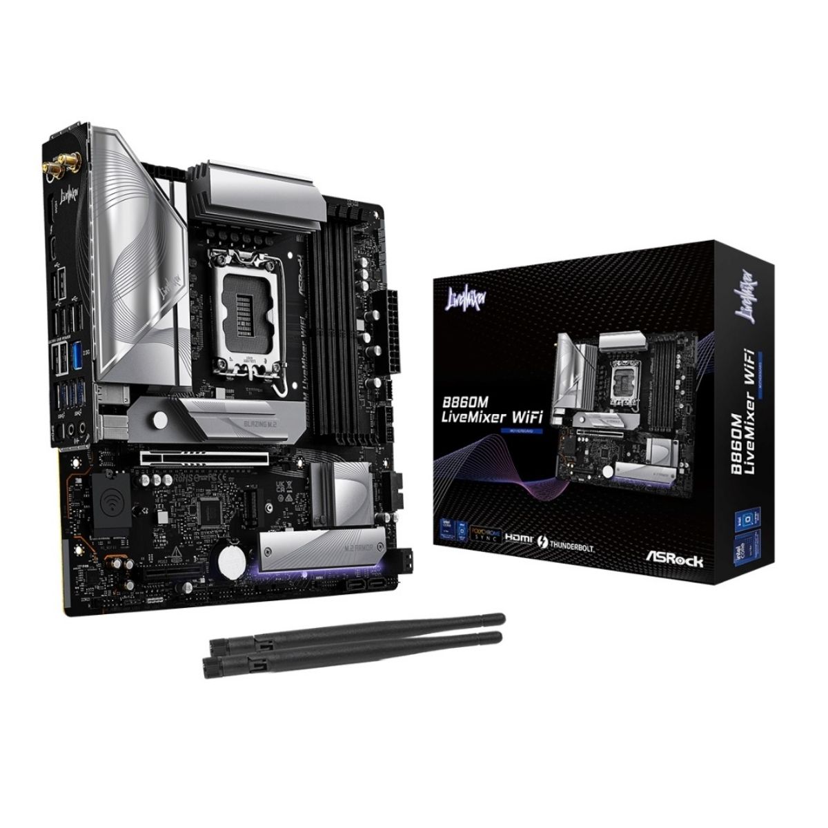 Motherboard Asrock B860 LiveMixer LGA 1851 WiFi 6 Micro ATX Motherboard Asrock B860 LiveMixer LGA 1851 WiFi 6 Micro ATX