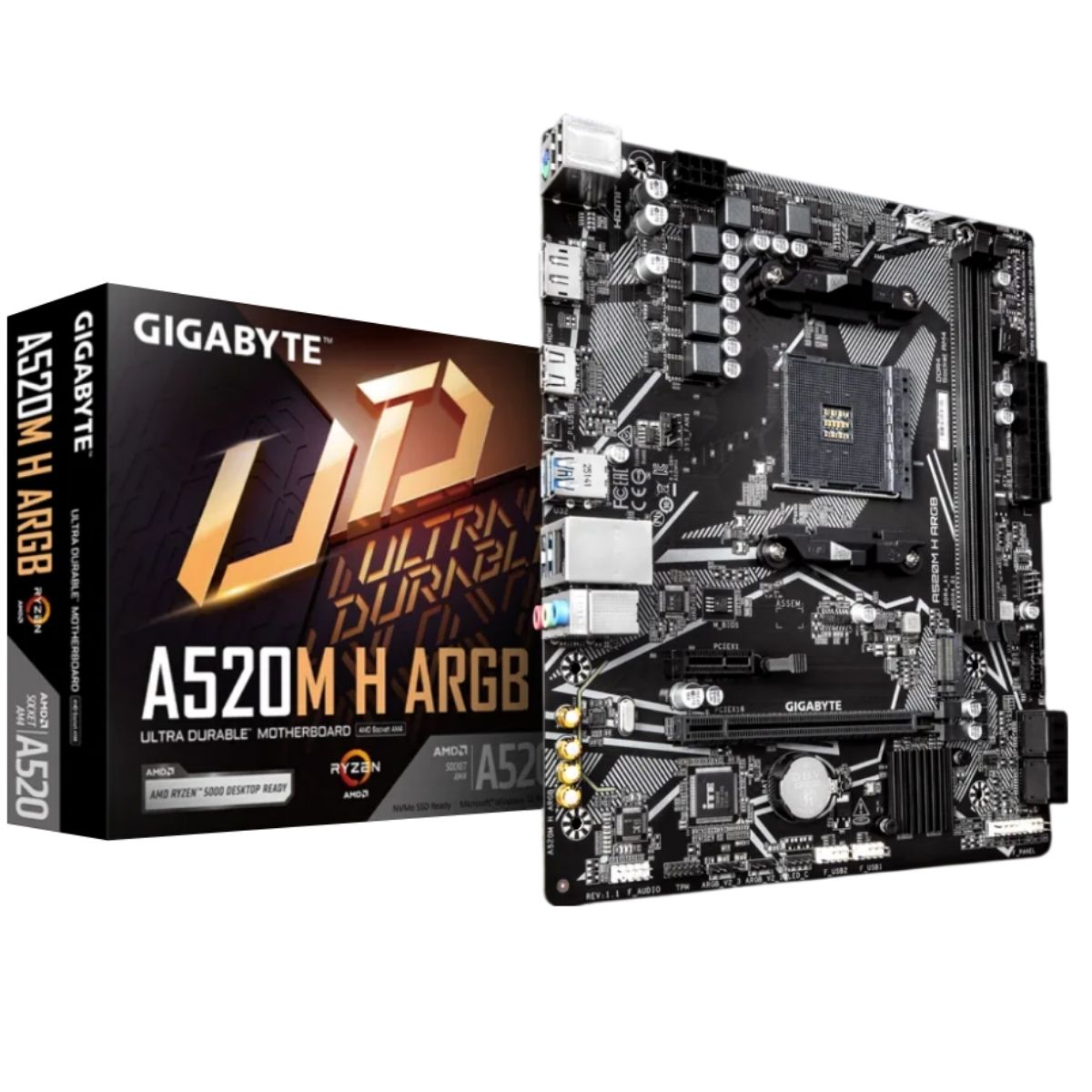Motherboard Gigabyte A520M H ARGB AM4 Micro-ATX Motherboard Gigabyte A520M H ARGB AM4 Micro-ATX