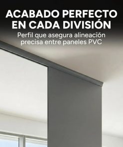 Panel Divisor Separador Ambiente 2,4X2,90m + 2 Riele 3m GRIS