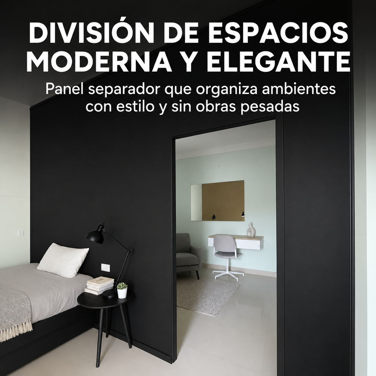 Panel Divisor Separador Ambientes 2,4 X 2,90m NEGRO Panel Divisor Separador Ambientes 2,4 X 2,90m NEGRO