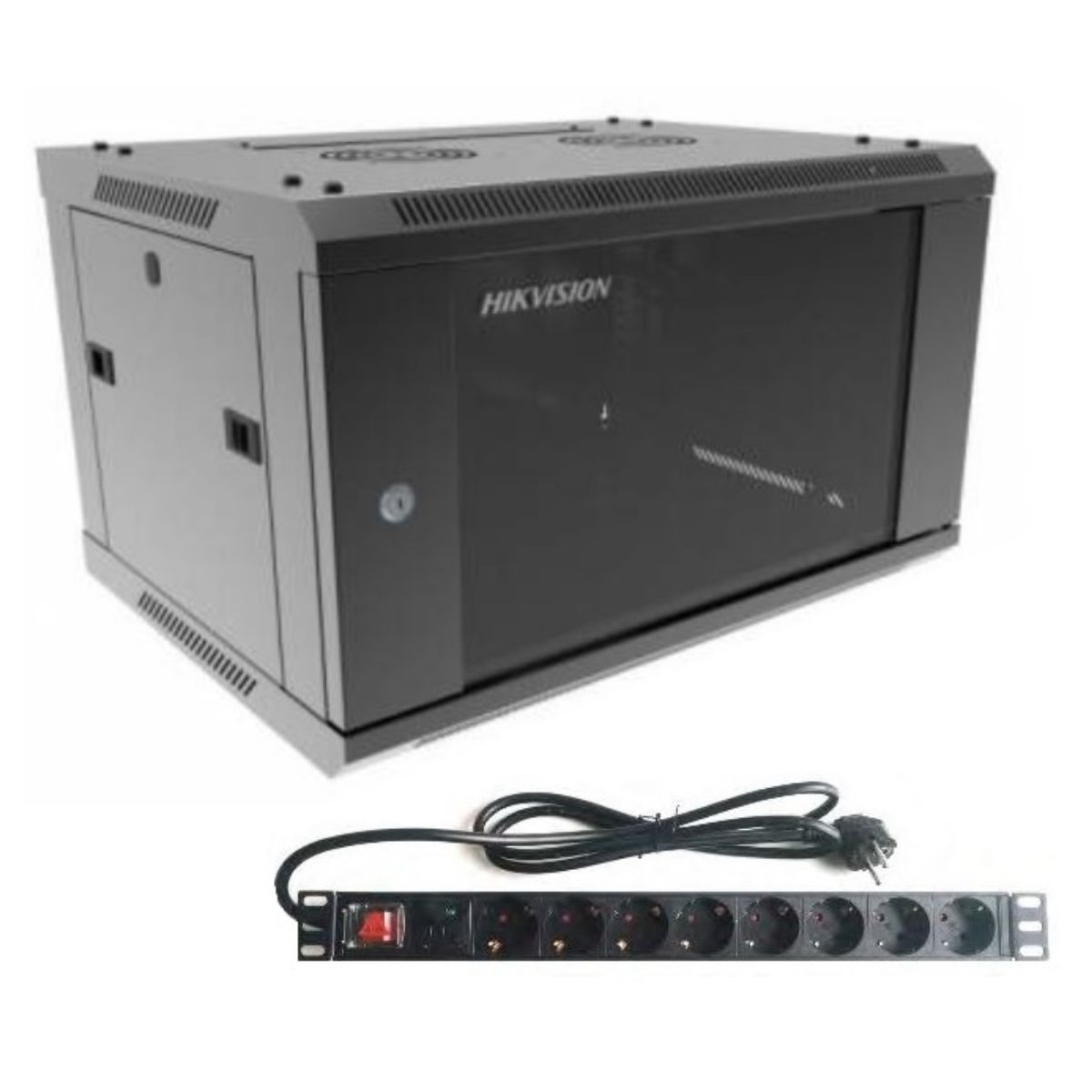 Rack Hikvision 6U de Pared con PDU de 8 Tomas Rack Hikvision 6U de Pared con PDU de 8 Tomas