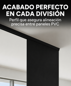 Riel para Panel Divisor Separador Ambientes 3m NEGRO